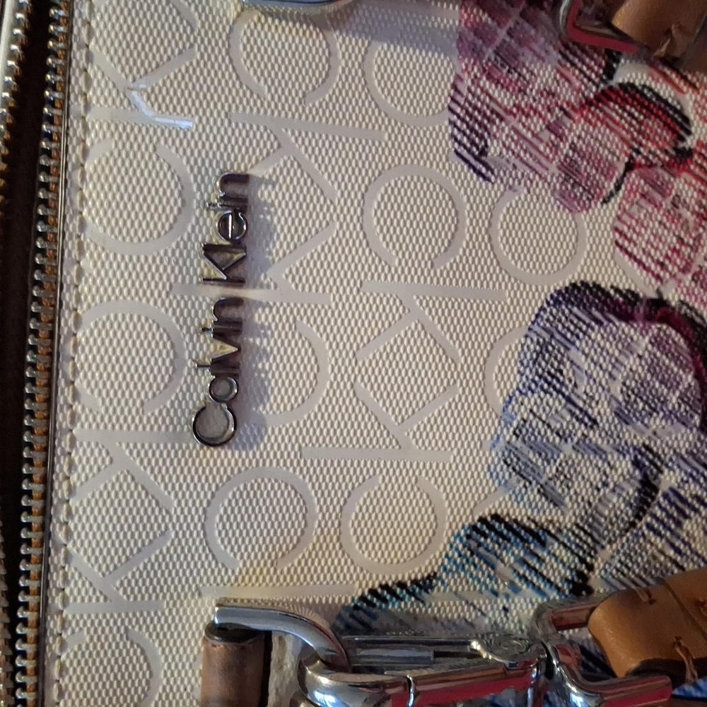 Calvin Klein White Floral Satchel - Picture 2 of 8
